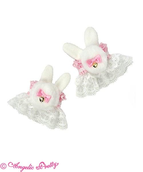 Bunny Pompon Wrist Cuffs