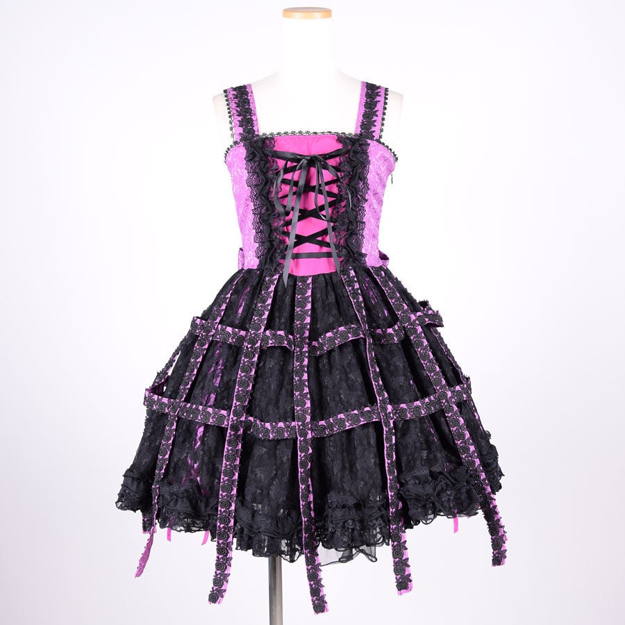 Raspberry Babydoll Birdcage JSK