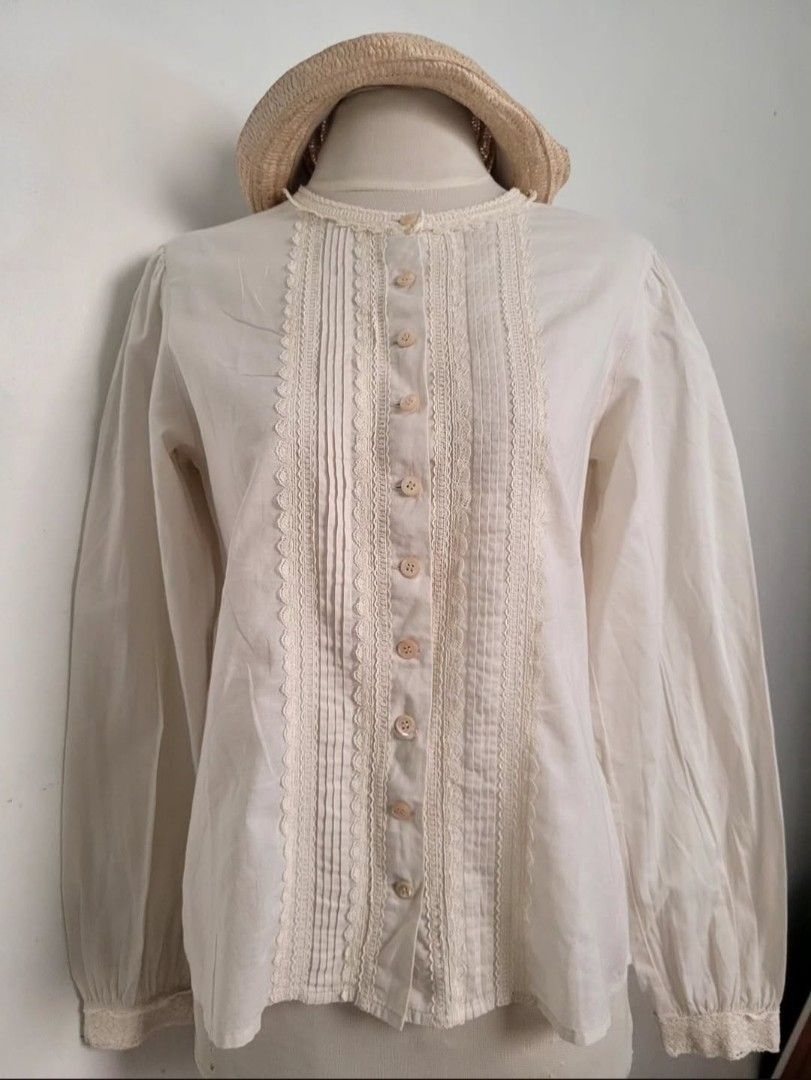 Jane Marple Collarless Blouse