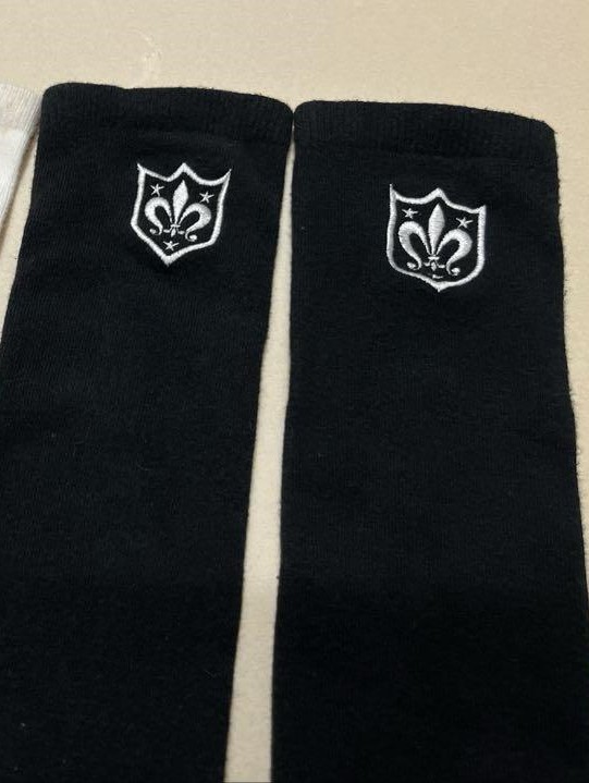 Crown Embroidered Black Socks