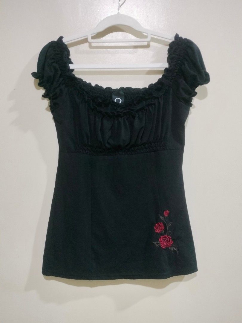 Ozz Oneste Black Roses Blouse