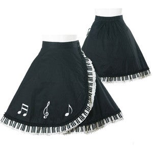 Piano Key Print Skirt