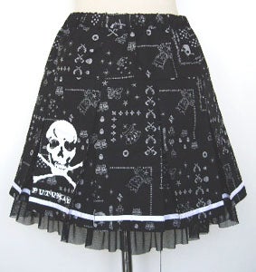 Putumayo Skull Print Pleated Skirt