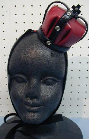 Spica Faux Leather Crown Mini Hat