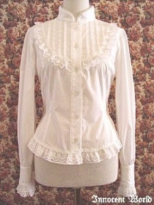 Standing Collar Rose Yoke Blouse